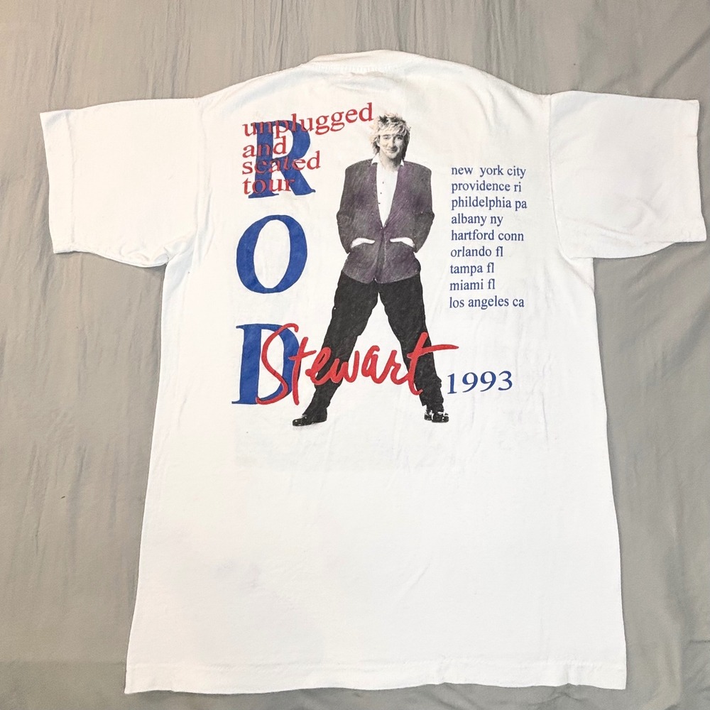 Vintage  Rod Stewart t shirt 1993 Unplugged and Seated Tour large‎ single stitch - Picture 3 of 11